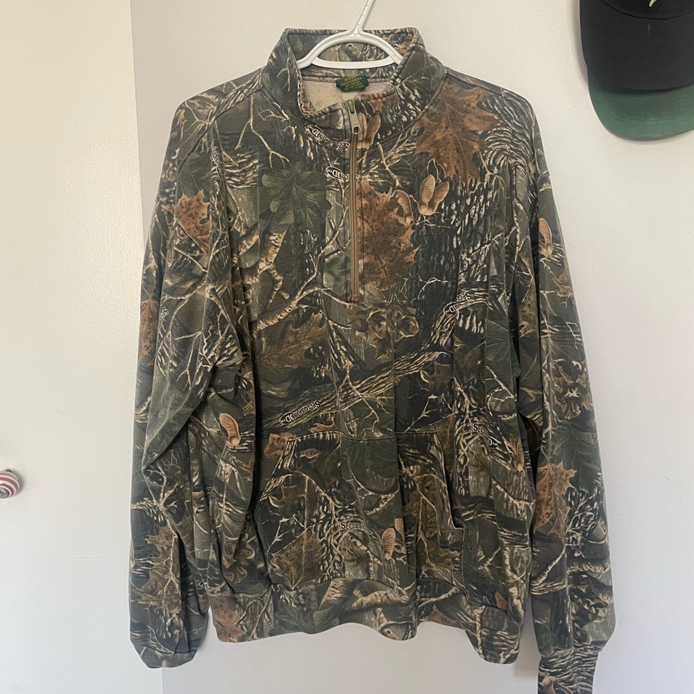 cabelas camo half zip sweater